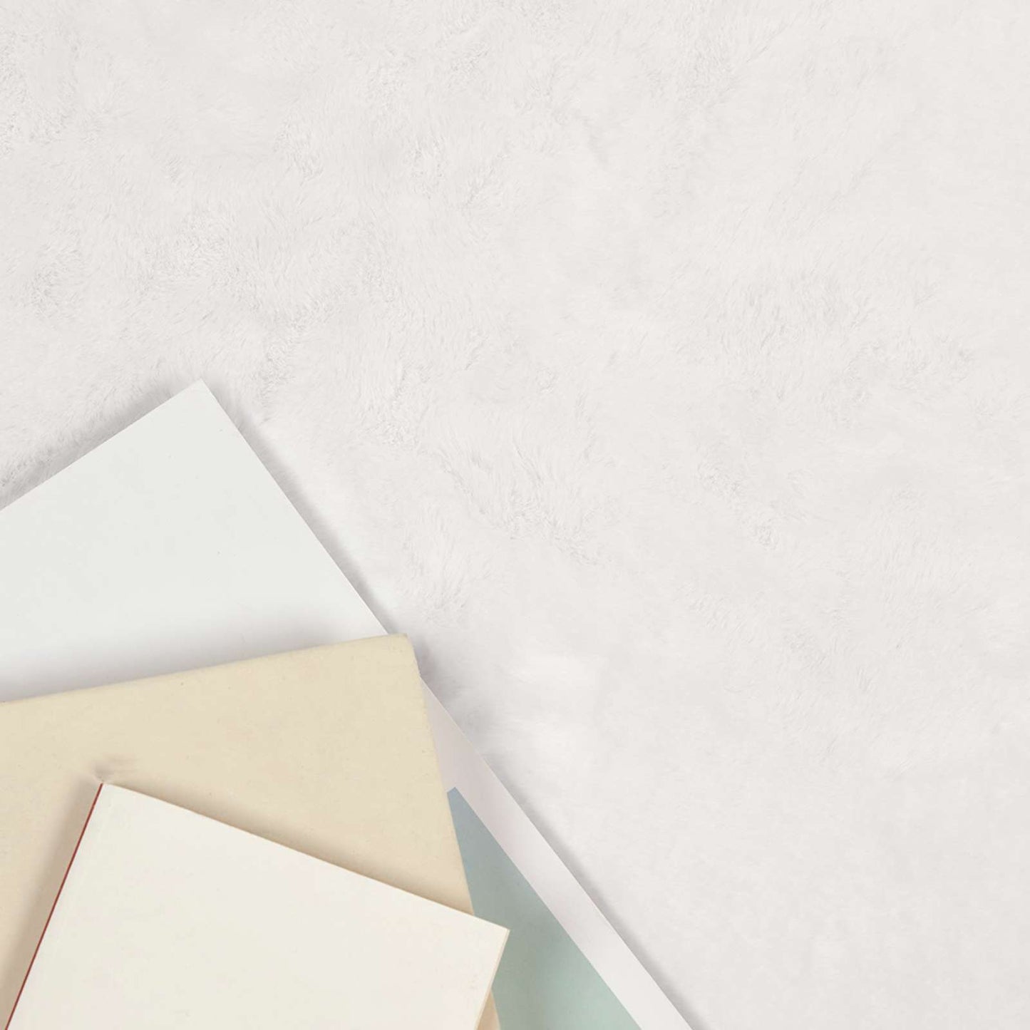 Kunstfell Hasen Teppich Olite Weiß 160 x 160 cm Polyester