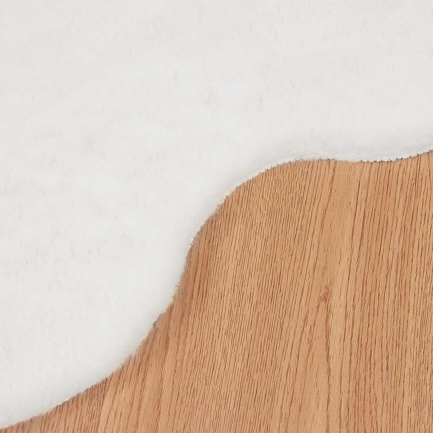 Kunstfell Hasen Teppich Olite Weiß 50 x 80 cm Polyester