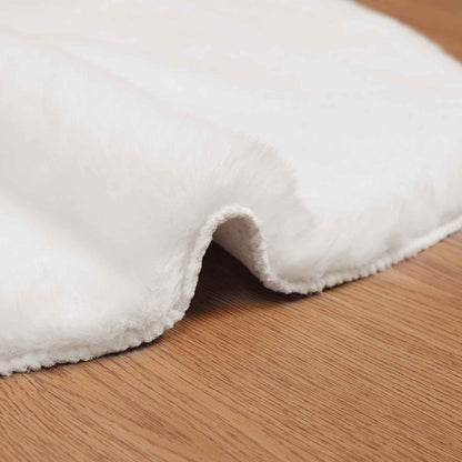 Kunstfell Hasen Teppich Olite Weiß 60 x 90 cm Polyester