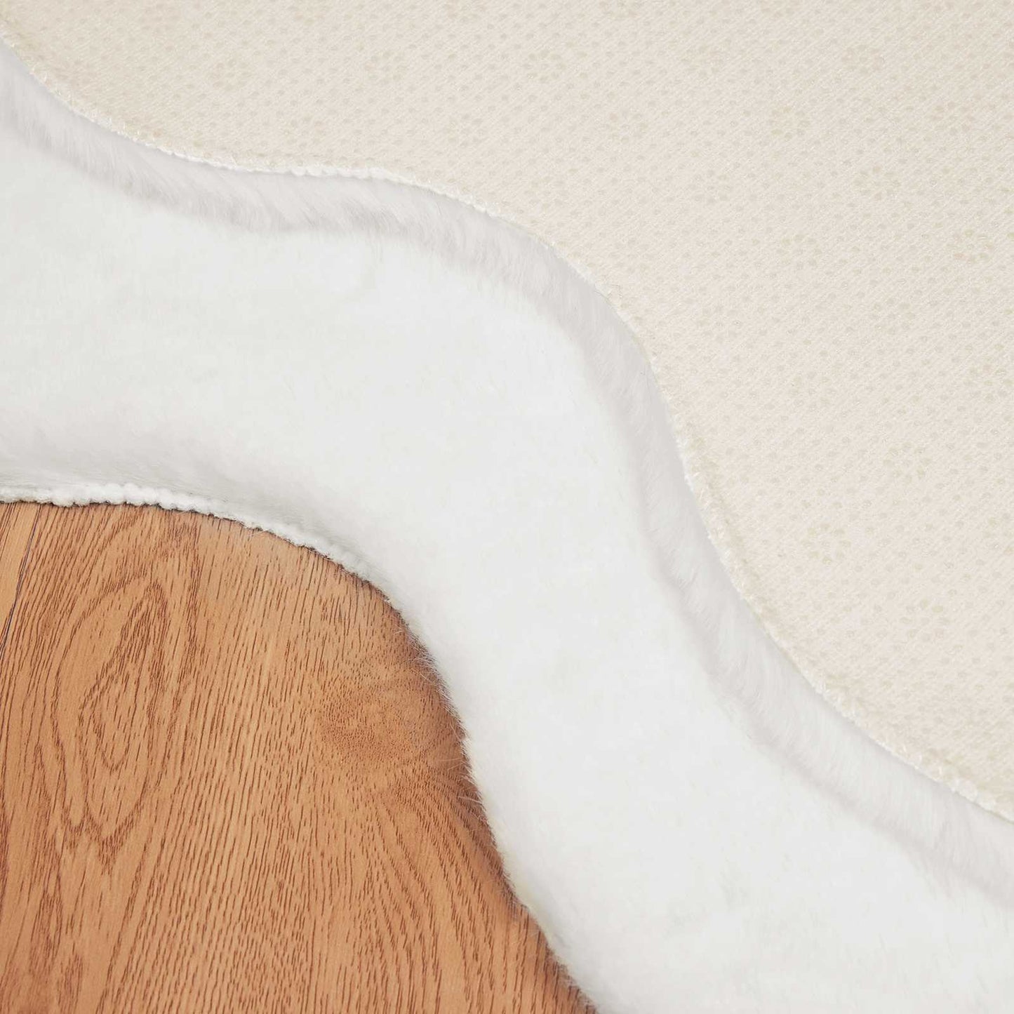 Kunstfell Hasen Teppich Olite Weiß 60 x 90 cm Polyester