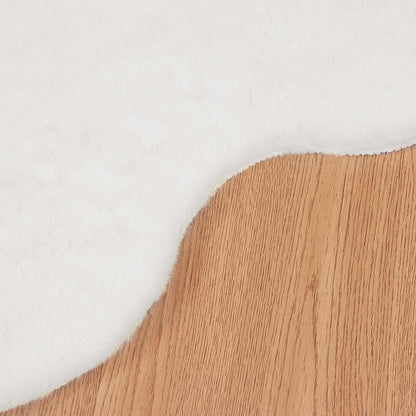 Kunstfell Hasen Teppich Olite Weiß 60 x 90 cm Polyester