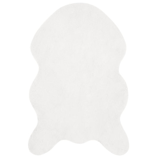 Kunstfell Hasen Teppich Olite Weiß 60 x 90 cm Polyester