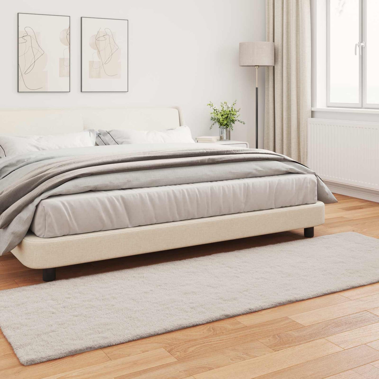 Kunstfell Hasen Teppich Olite Beige 80 x 250 cm Polyester