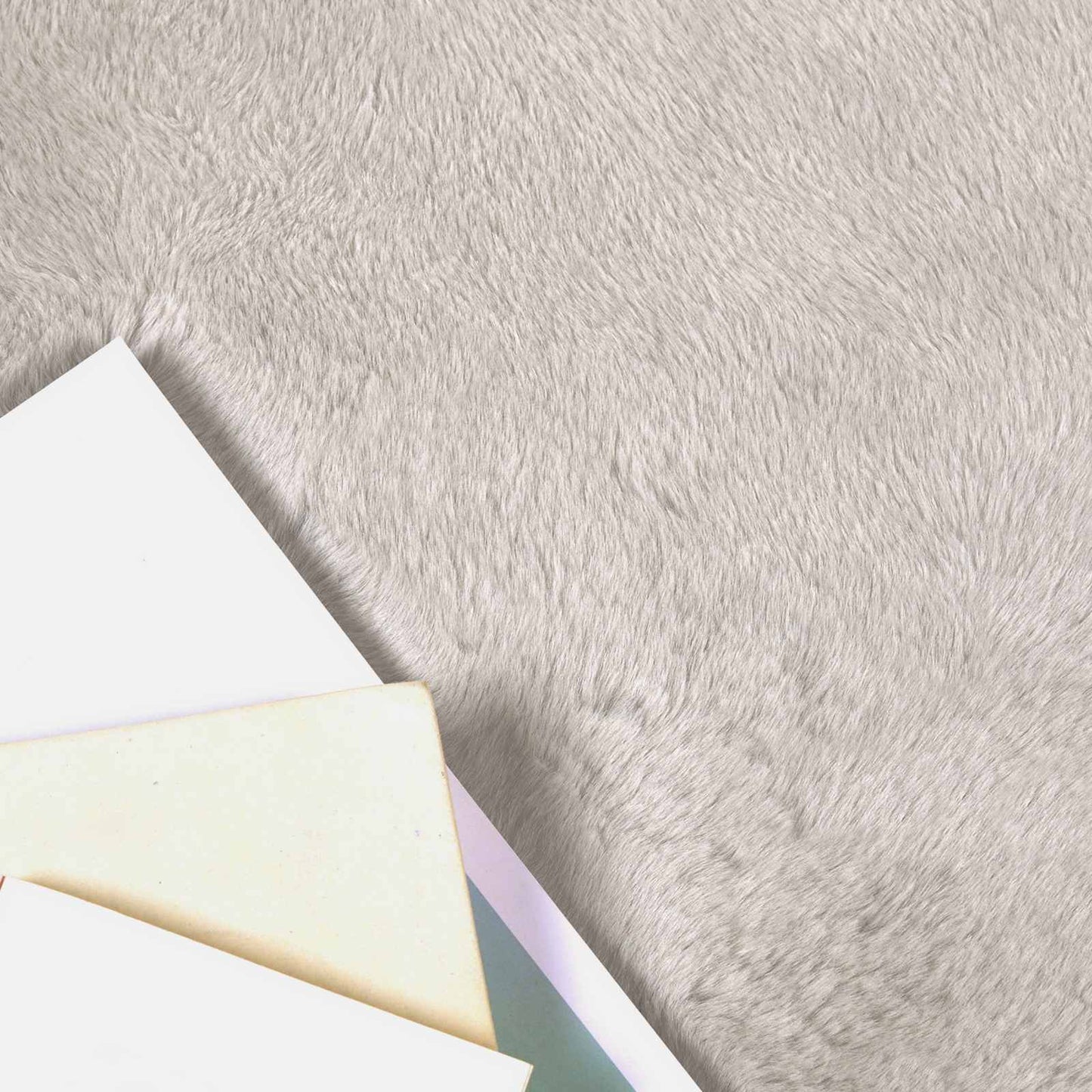 Kunstfell Hasen Teppich Olite Beige Ø 160 cm Polyester