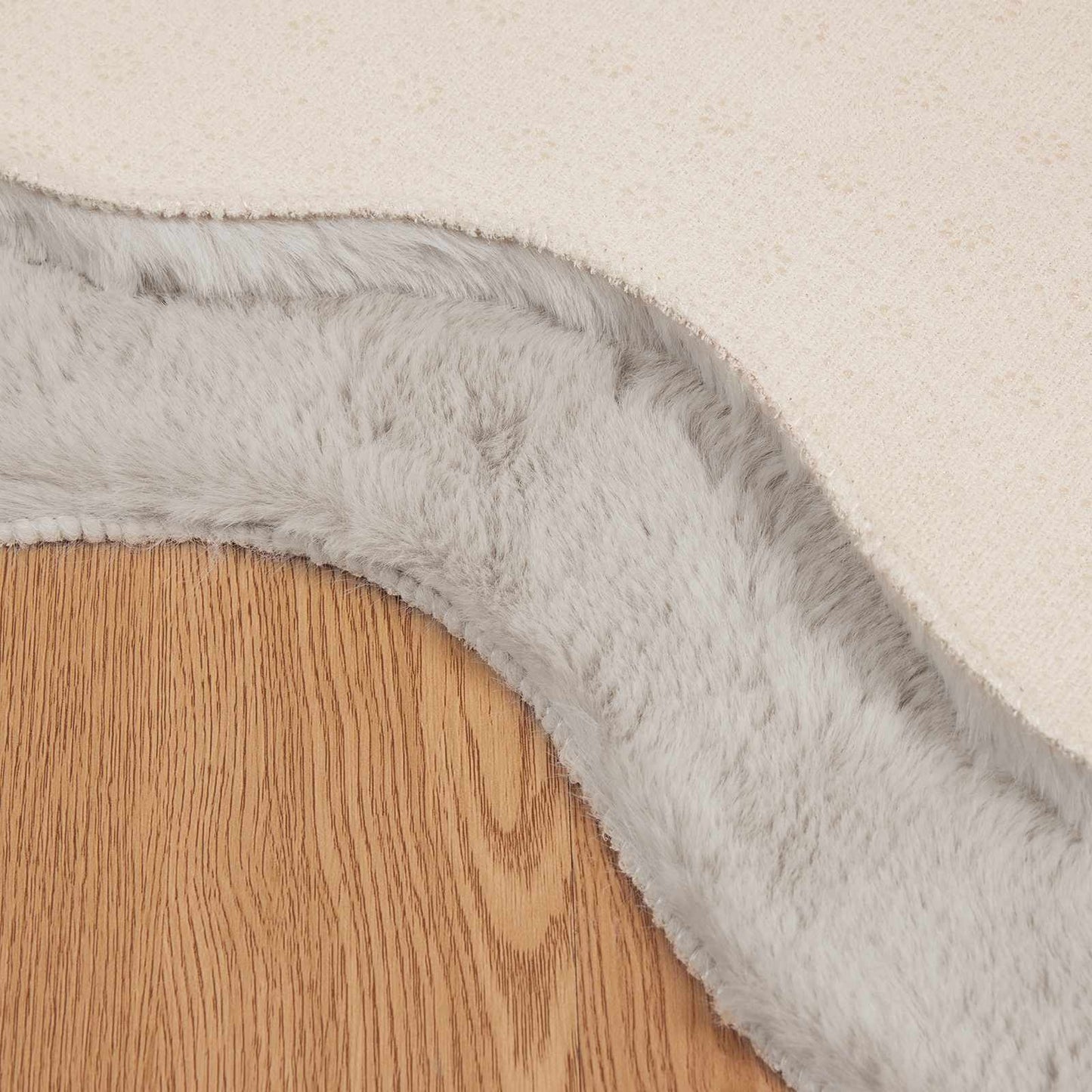 Kunstfell Hasen Teppich Olite Beige 50 x 80 cm Polyester