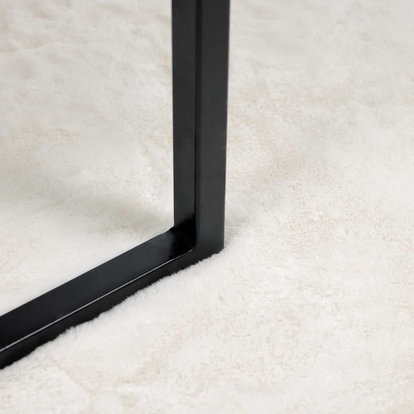 Kunstfell Hasen Teppich Olite Creme 80 x 150 cm Polyester