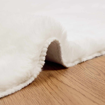 Kunstfell Hasen Teppich Olite Creme 80 x 250 cm Polyester