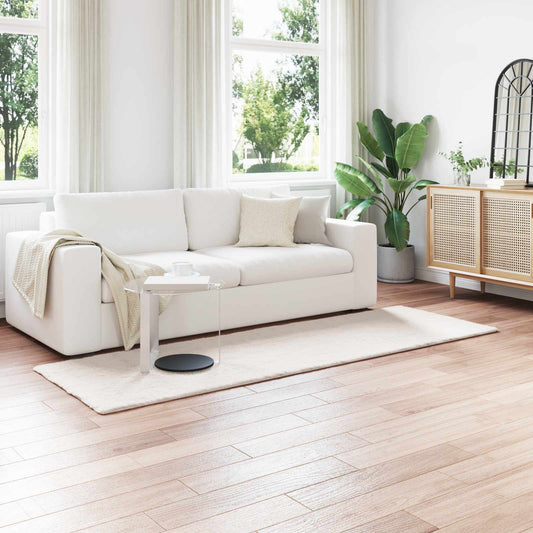 Kunstfell Hasen Teppich Olite Creme 80 x 250 cm Polyester