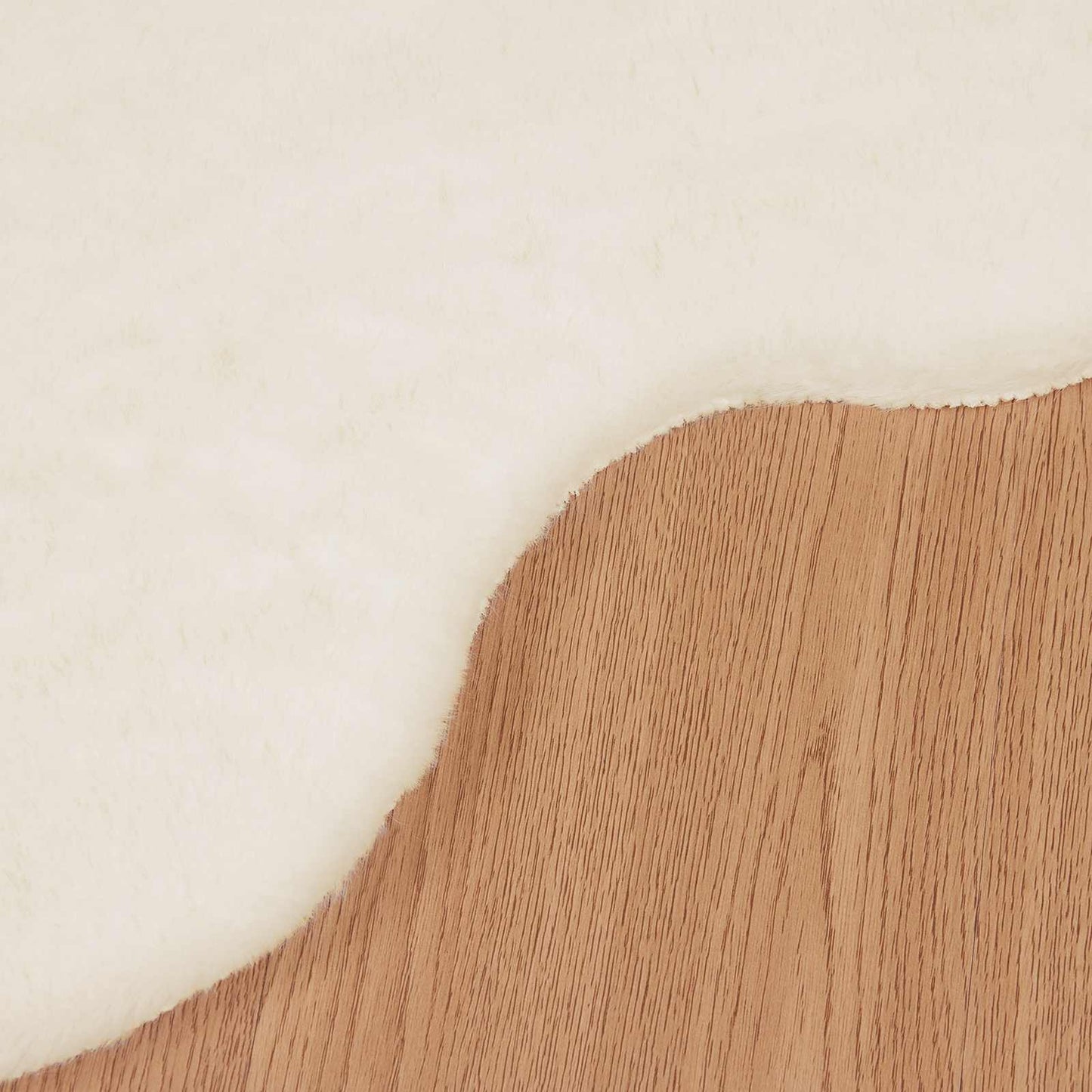 Kunstfell Hasen Teppich Olite Creme 60 x 90 cm Polyester