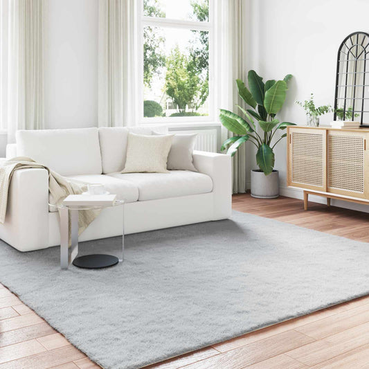 Kunstfell Hasen Teppich Olite Grau 240 x 240 cm Polyester