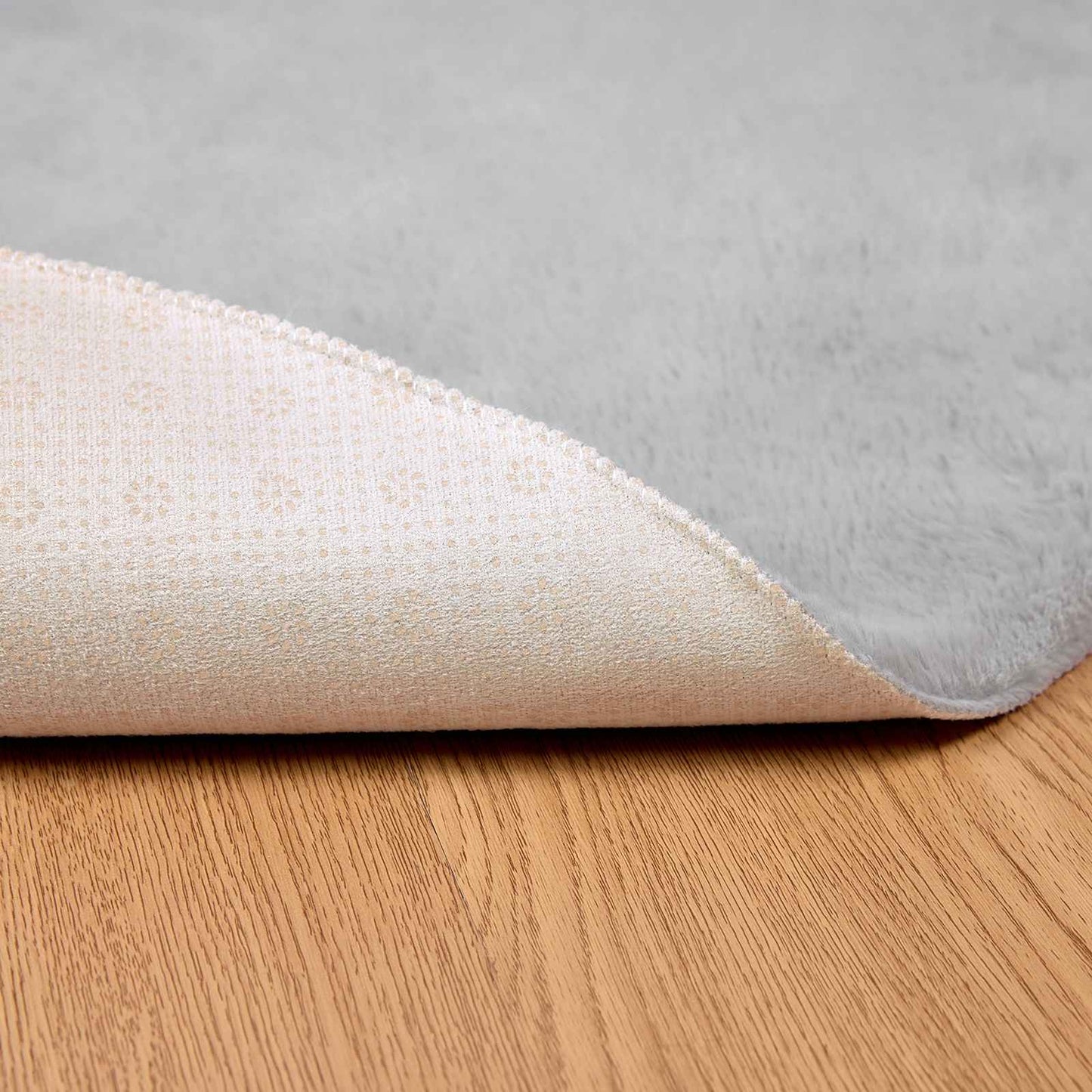 Kunstfell Hasen Teppich Olite Grau Ø 120 cm Polyester