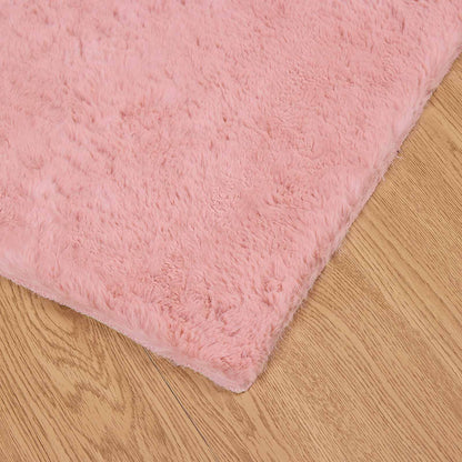Kunstfell Hasen Teppich Olite Rosa 240 x 240 cm Polyester