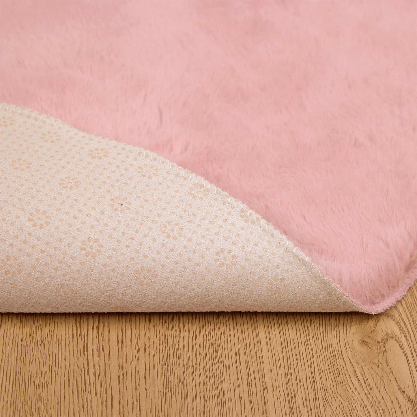 Kunstfell Hasen Teppich Olite Rosa Ø 120 cm Polyester