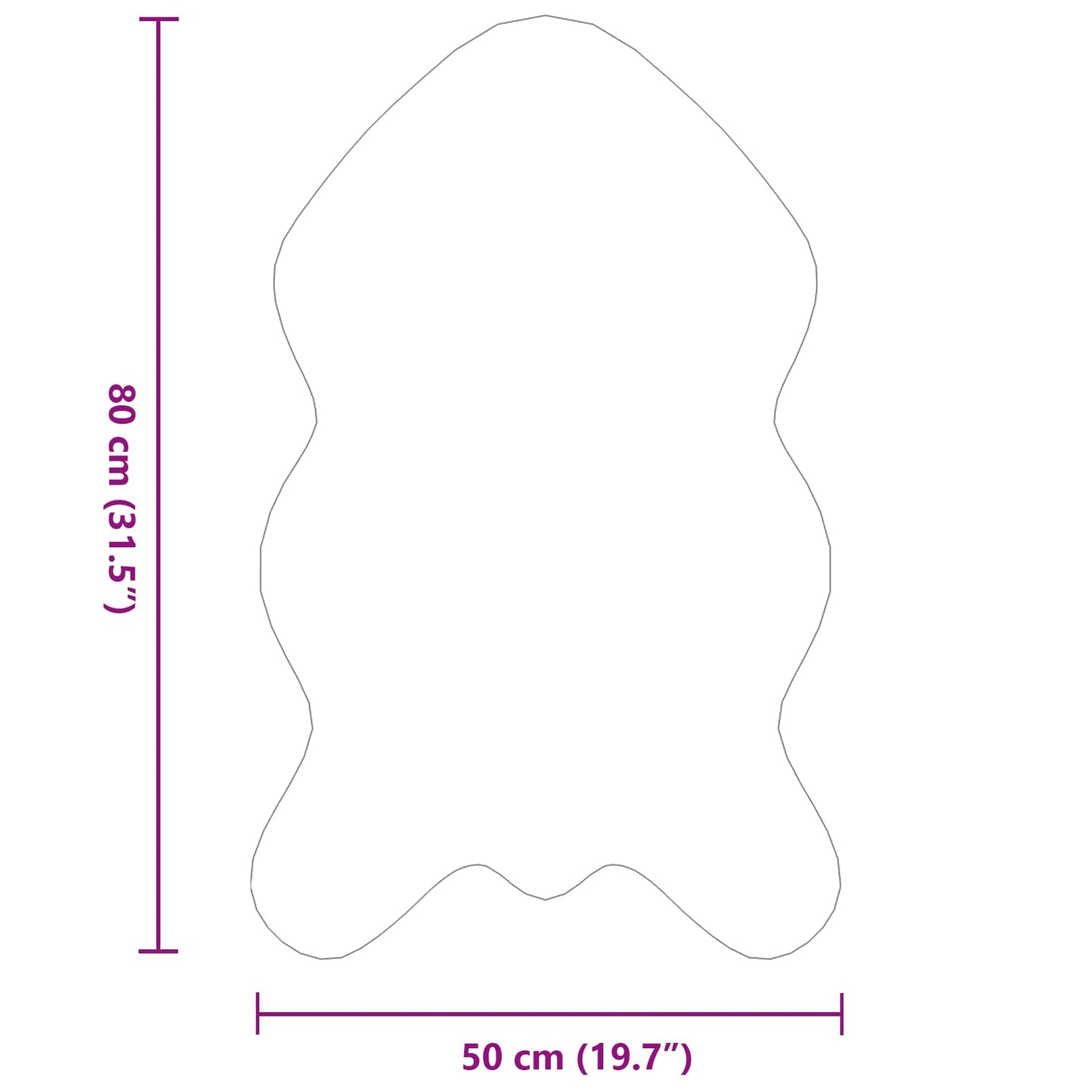 Kunstfell Hasen Teppich Olite Rosa 50 x 80 cm Polyester