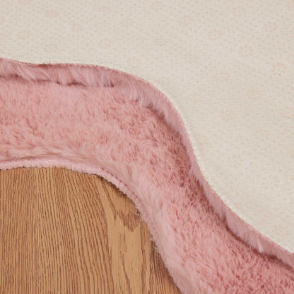 Kunstfell Hasen Teppich Olite Rosa 60 x 90 cm Polyester