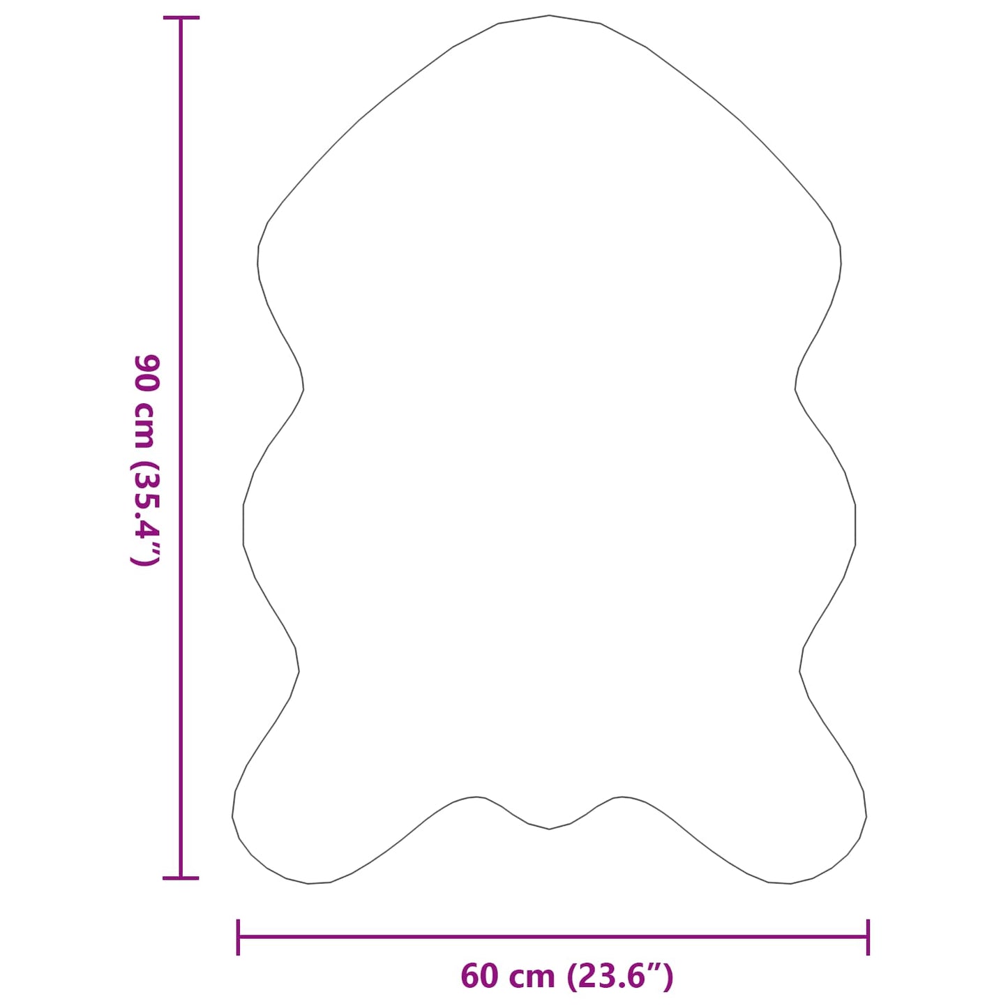 Kunstfell Hasen Teppich Olite Rosa 60 x 90 cm Polyester