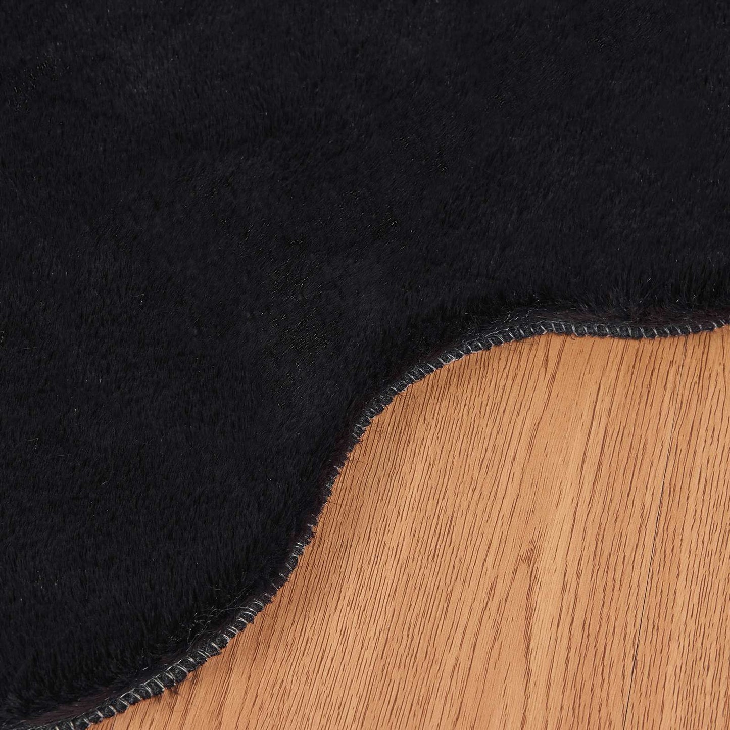 Kunstfell Hasen Teppich Olite Schwarz 50 x 80 cm Polyester