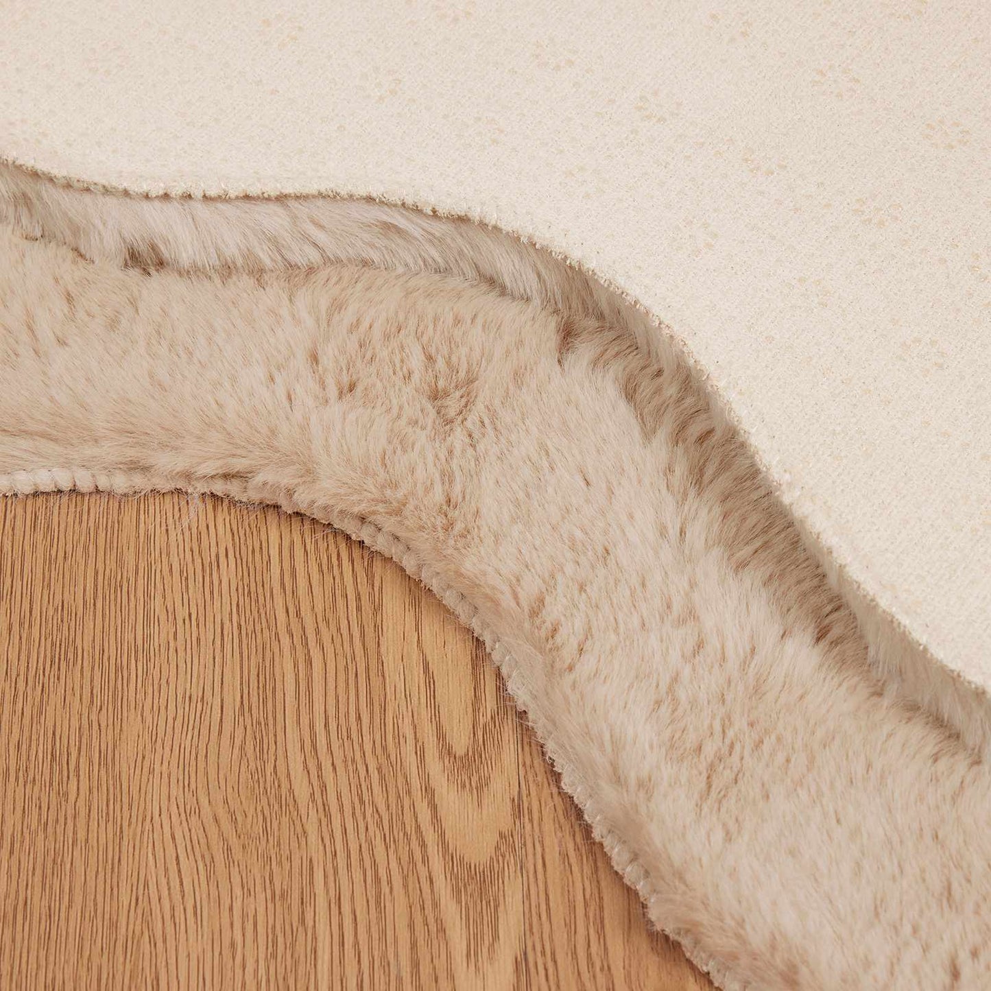 Kunstfell Hasen Teppich Olite Taupe 50 x 80 cm Polyester