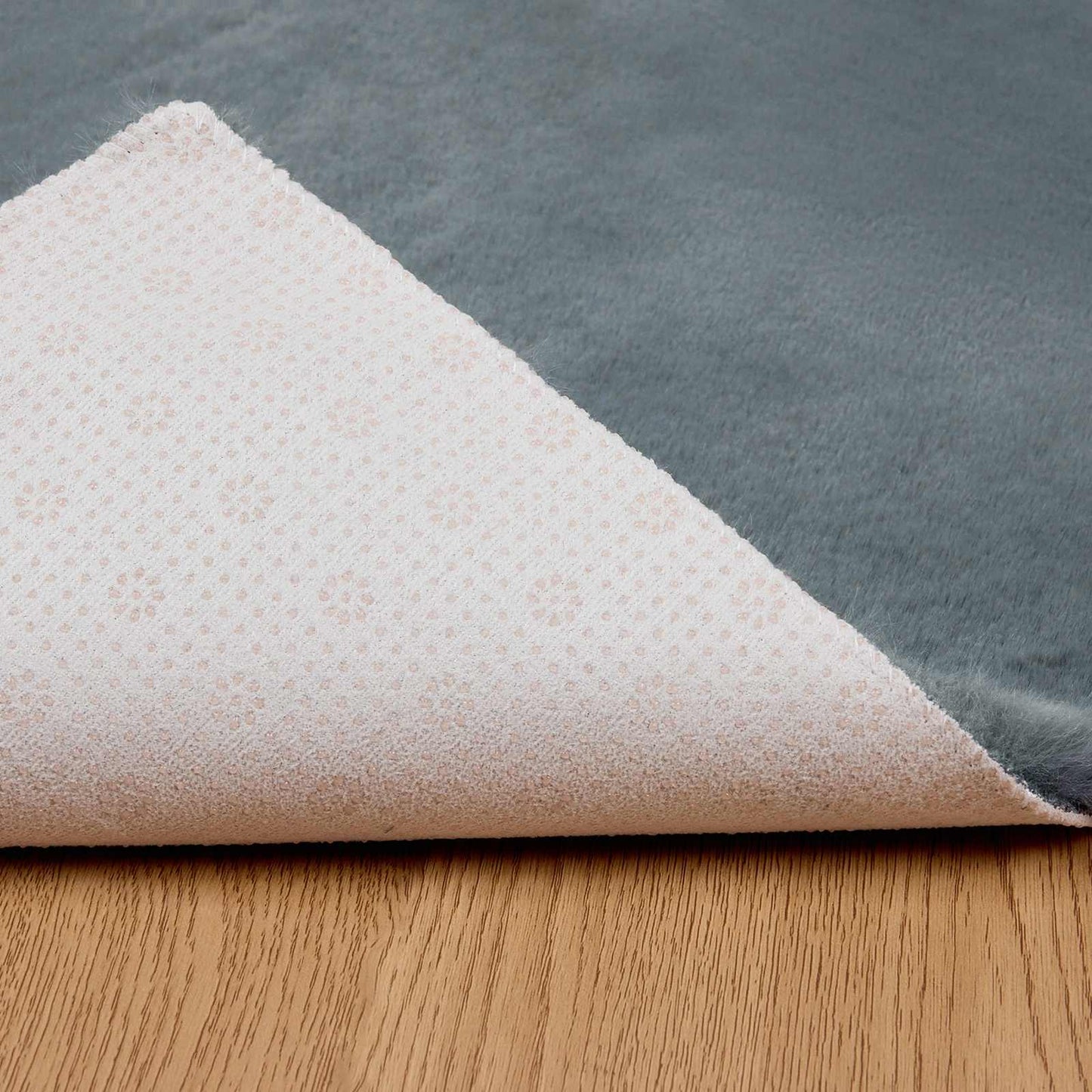 Kunstfell Hasen Teppich Olite Anthrazit 160 x 160 cm Polyester