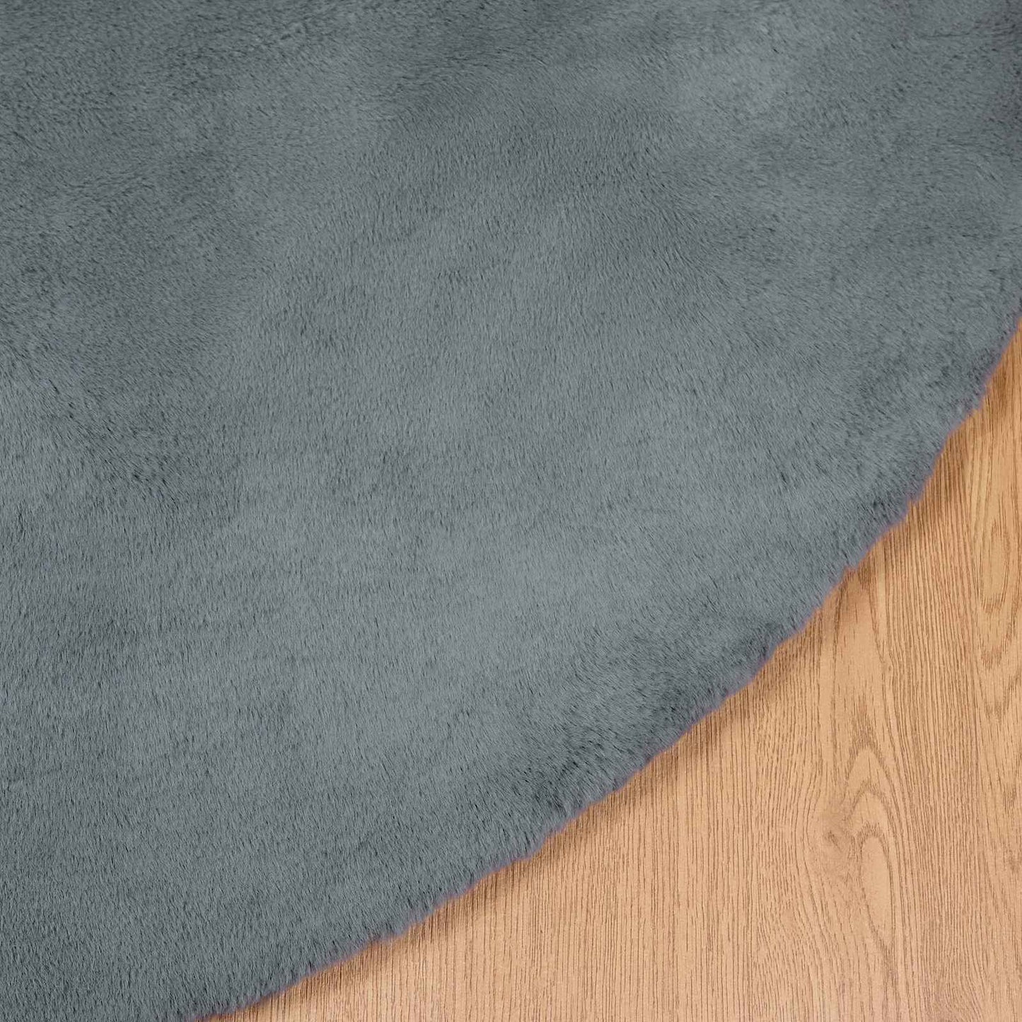 Kunstfell Hasen Teppich Olite Anthrazit Ø 120 cm Polyester