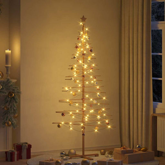 Holz Weihnachtsbaum mit Ständer Braun 210 cm Bambus