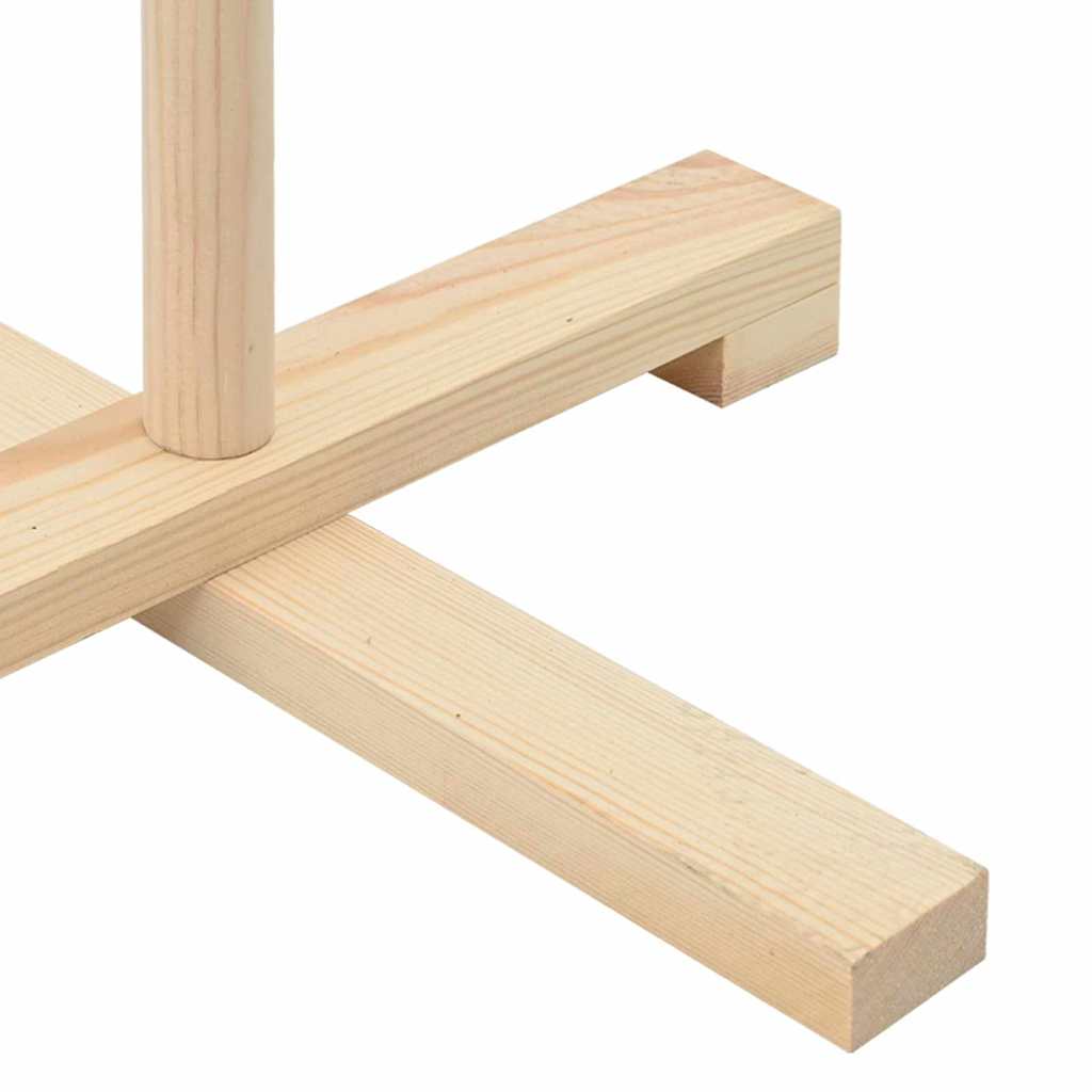 Albero di Natale in legno con supporto, finitura naturale, 180 cm, legno di pino massiccio