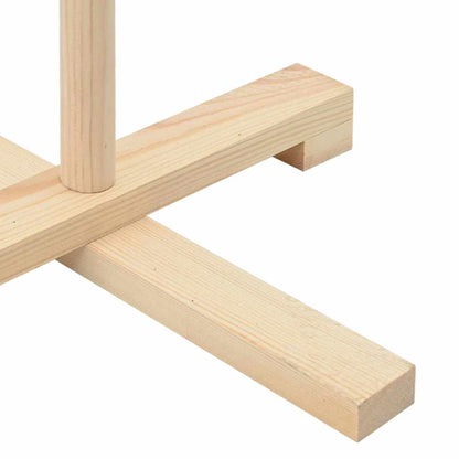 Albero di Natale in legno con supporto, finitura naturale, 180 cm, legno di pino massiccio