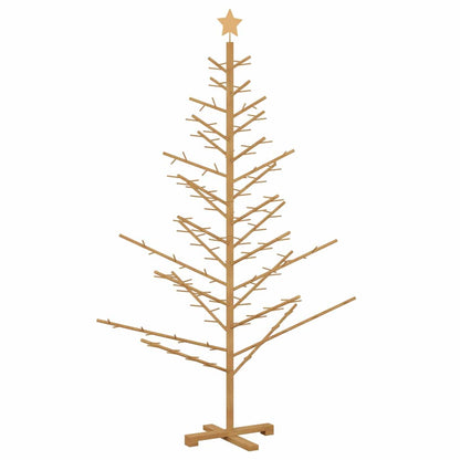 Albero di Natale in legno con supporto, marrone, 180 cm, legno di pino massiccio