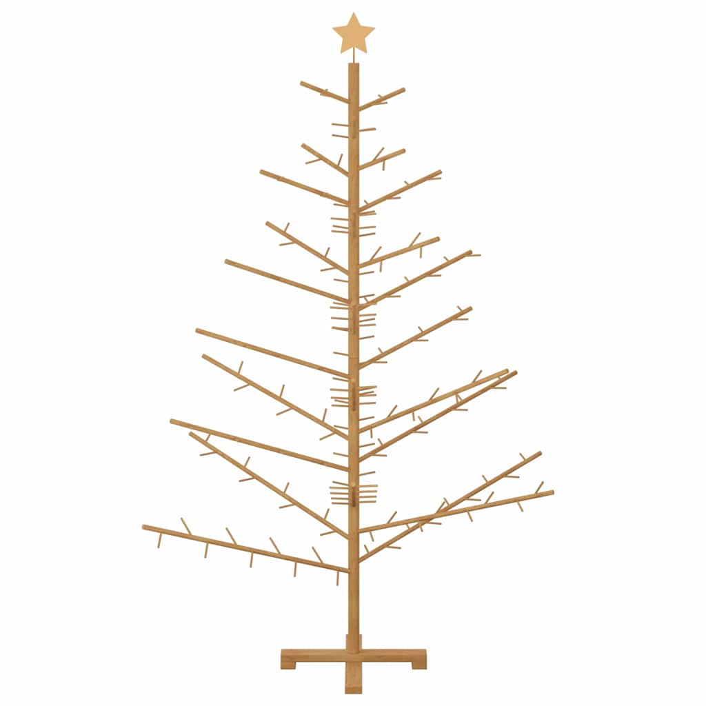 Albero di Natale in legno con supporto, marrone, 180 cm, legno di pino massiccio