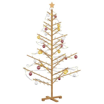 Albero di Natale in legno con supporto, marrone, 180 cm, legno di pino massiccio
