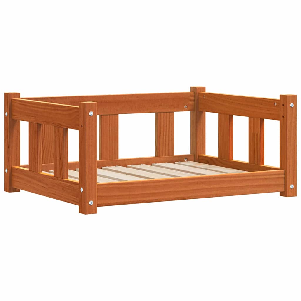 Hundebett Wachsbraun 65,5 x 50,5 x 28 cm Massives Kiefernholz