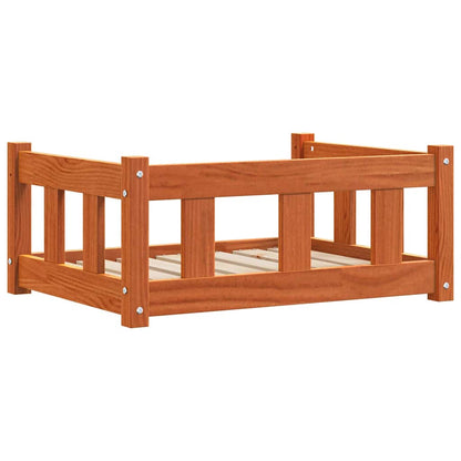 Hundebett Wachsbraun 65,5 x 50,5 x 28 cm Massives Kiefernholz