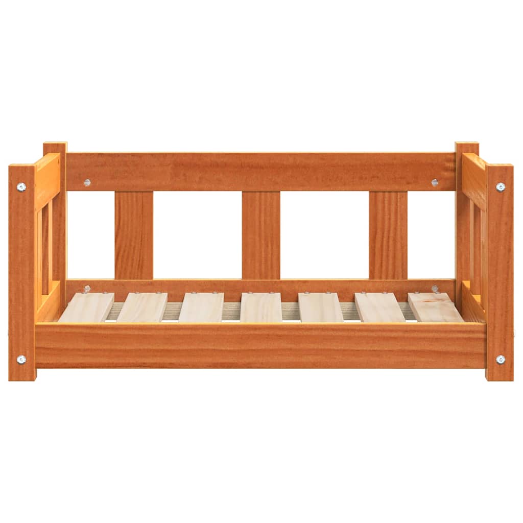 Hundebett Wachsbraun 65,5 x 50,5 x 28 cm Massives Kiefernholz