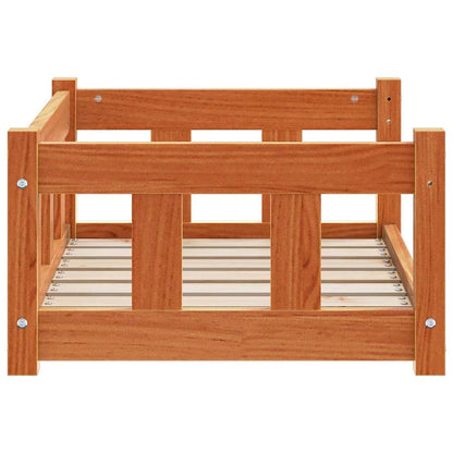 Hundebett Wachsbraun 65,5 x 50,5 x 28 cm Massives Kiefernholz