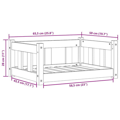 Hundebett Wachsbraun 65,5 x 50,5 x 28 cm Massives Kiefernholz