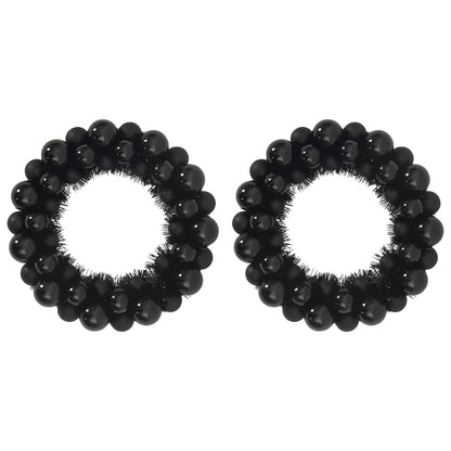 Weihnachtsballkränze 2 pcs Schwarz 33 x 33 x 7 cm Polystyrol