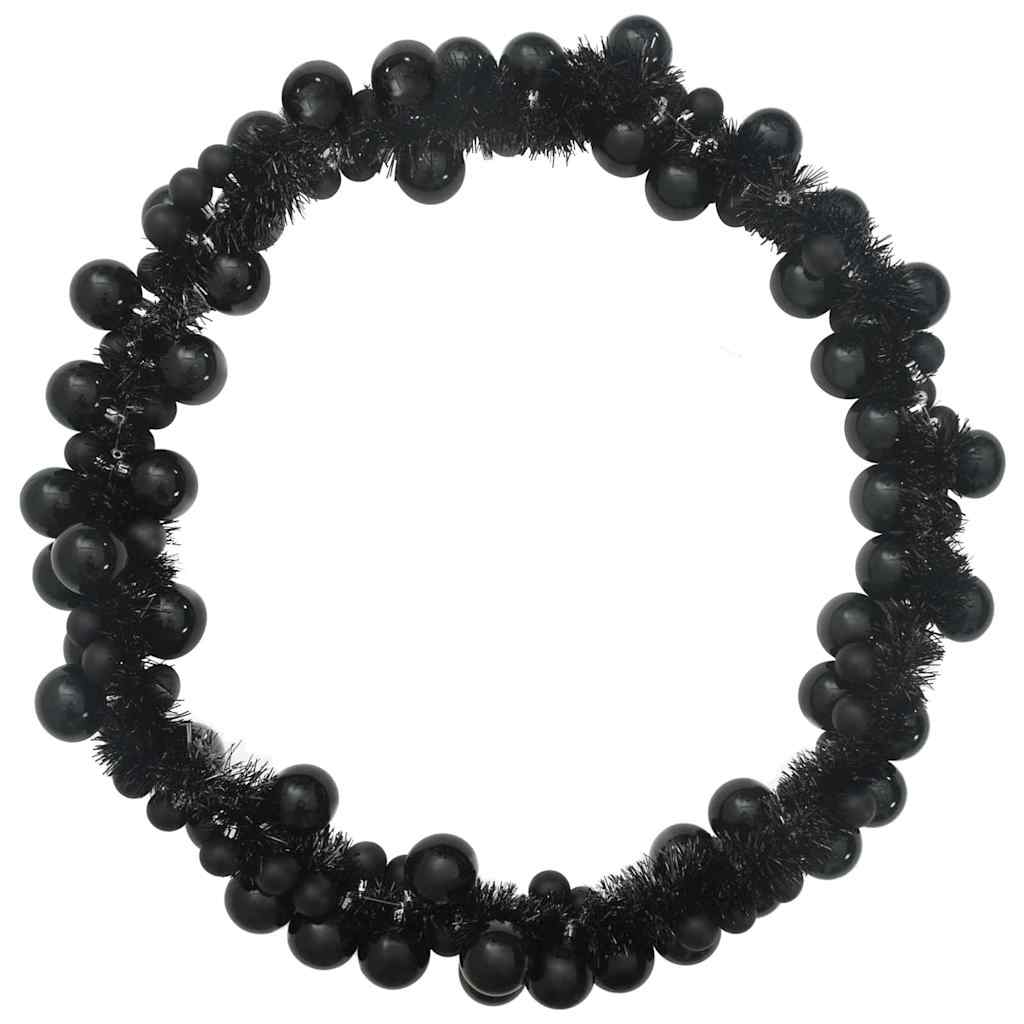 Ghirlanda di palline di Natale, nera, 186 cm, polistirolo