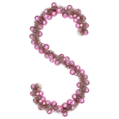 Ghirlanda di palline di Natale, rosa, 186 cm, polistirolo