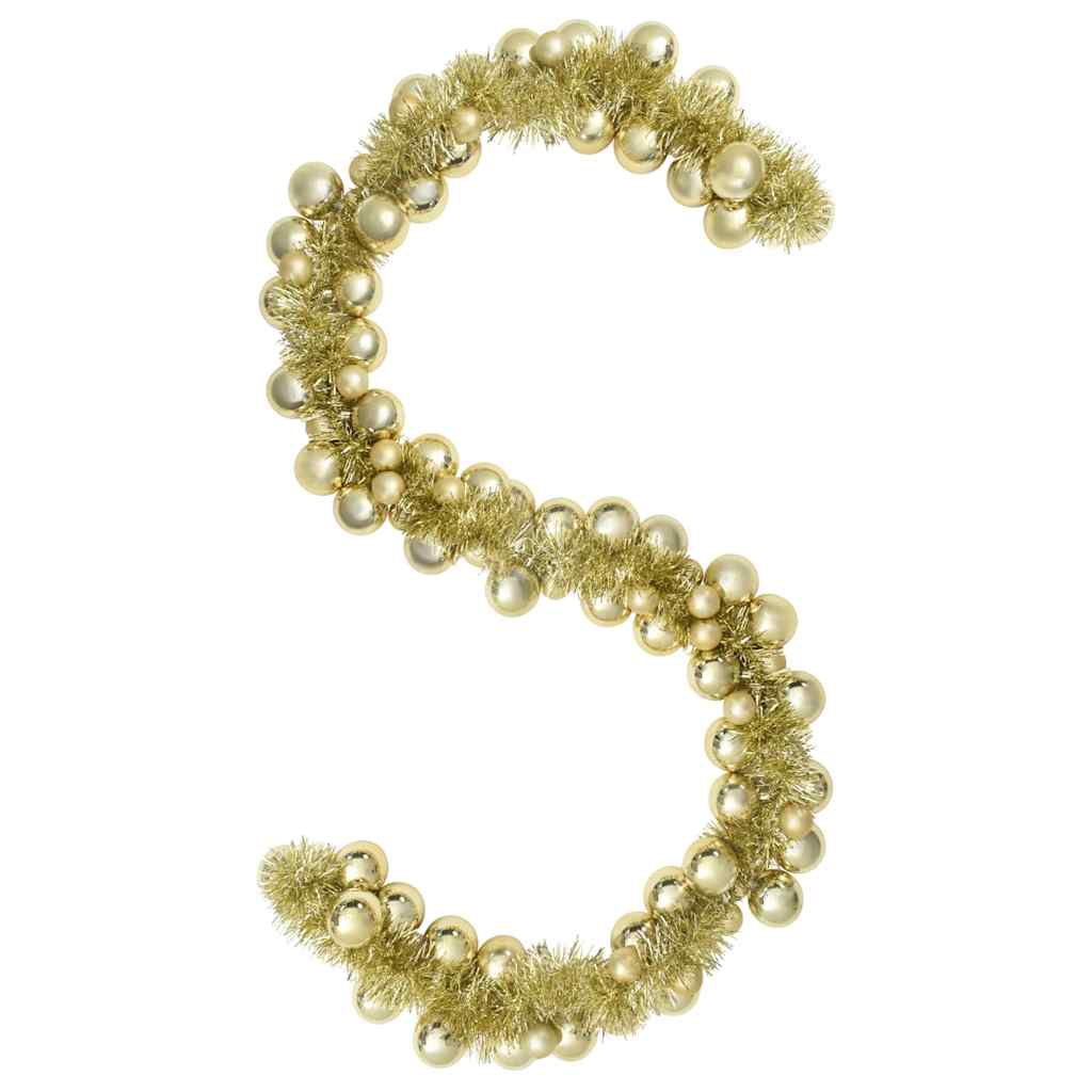 Ghirlanda di palline di Natale, oro, 186 cm, polistirolo