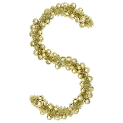 Ghirlanda di palline di Natale, oro, 186 cm, polistirolo
