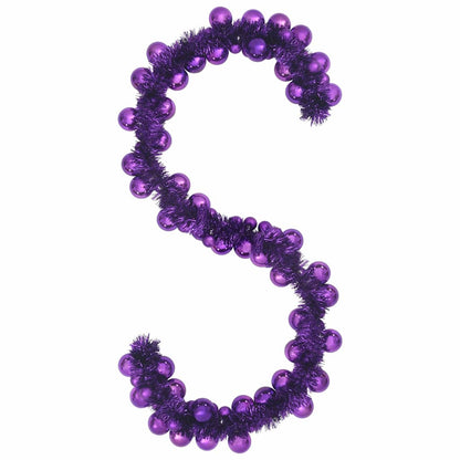 Ghirlanda di palline di Natale, viola, 186 cm, polistirolo