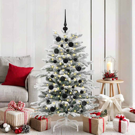 Set di palline di Natale con 150 LED, 61 pezzi, plastica nera