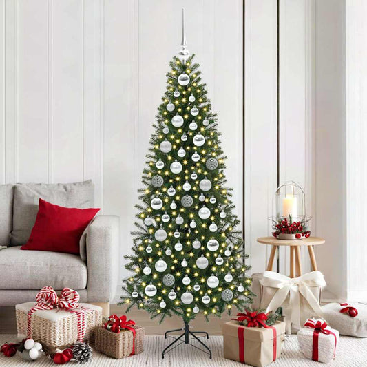 Weihnachtskugel-Set mit 300 LEDs 120 pcs Silber Kunststoff