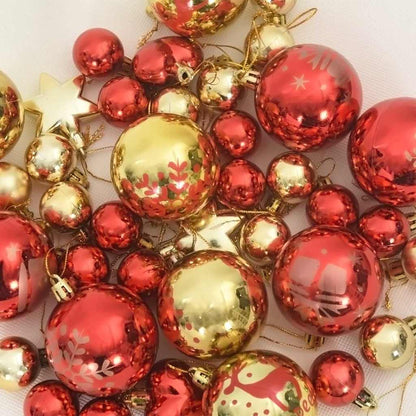 Weihnachtskugel-Set 40 pcs Gold und Rot Kunststoff
