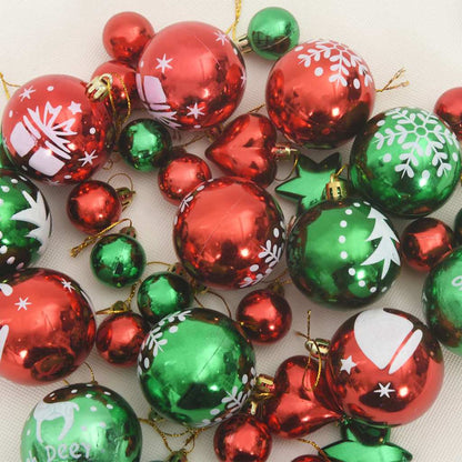 Set di palline di Natale, 40 pezzi, rosso e verde