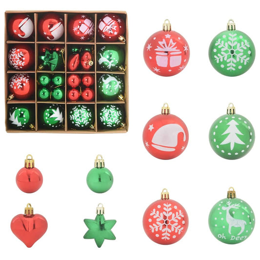 Set di palline di Natale, 40 pezzi, rosso e verde