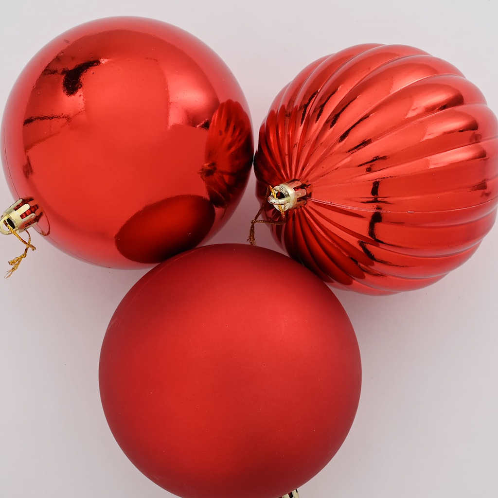 Set di palline di Natale, 9 pezzi, rosso