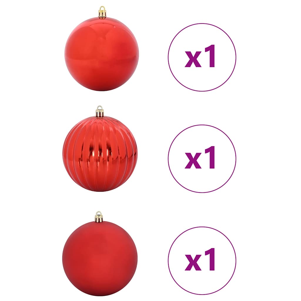 Weihnachtskugel-Set 3 pcs Rot Kunststoff