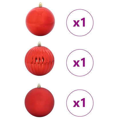 Weihnachtskugel-Set 3 pcs Rot Kunststoff