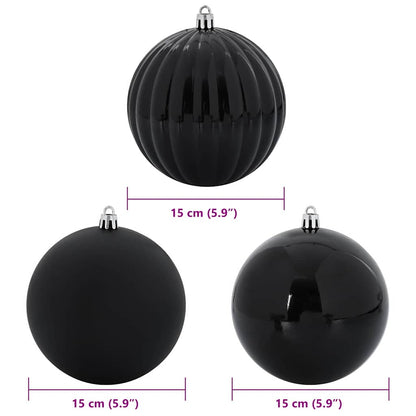 Set di palline di Natale, 9 pezzi, nero